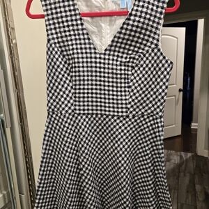 Draper James Navy and White Gingham Womens Dress